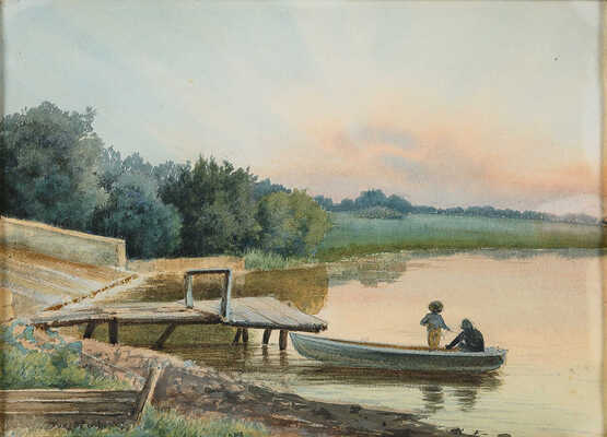 Бенуа Альберт Николаевич. Пейзаж с рыбаками